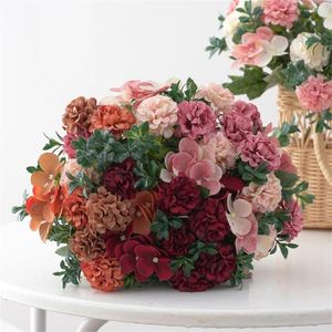 Dekoracyjne kwiaty wazony bukiet świąteczny piwonia impreza europejska sztuczny kwiat sztuczny jedwab hortensji