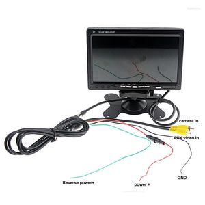 Car Rear View Cameras Cameras& Parking Sensors TEXOSA 7 Inch 12V TFT LCD Screen Monitor Rearview For CCTV Reversing Backup Camera Remote