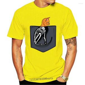 Erkek Tişörtleri Moda Yaz Baskılı Cepli Komik Tişört İskelet X Ray Graphic Teecustom Online