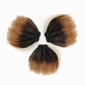 Lace Afro Kinky Curly Human Hair Ombre Colored 1B 4 27 Indian Weaves For African Women 220924