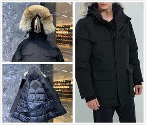 Men's Down Parkas Winter Outdoor Leisure Sports Down Jackets White Duck Windproof Parker Long Leather Collar Hat Windproof Warm Real Wolf Fur coats Fashion