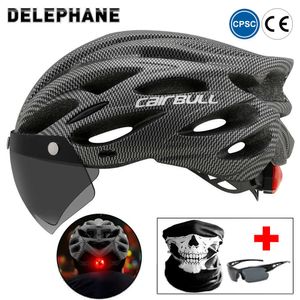 Bisiklet kaskları Ultralight Bisiklet Kaskı LED arka lamba kaskları çıkarılabilir lens vizör Sertifikalı Dağ Yarışı Bisiklet Kaskı Bisiklet Mtb Dış Mekan T220921