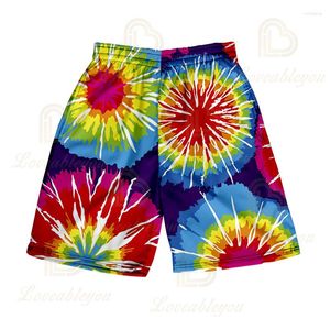 Shorts para hombres Tie Dye 3d Print Beach Men Summer Men Sports Portable Boys Fashion Secado rápida Tamaño 4xl