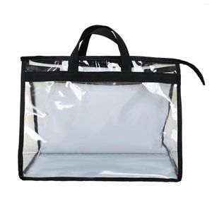 Storage Bags Clear Dust-proof Bag Protable Women Purse Handbag Dust Cover With Zipper Water Proof Protector NI