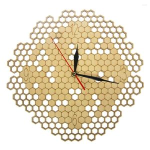 Стеновые часы соты на деревянные геометрические часы шестигранные шестигранные декор гостиной подвеса натуральные деревенские часы подарок любителей пчел