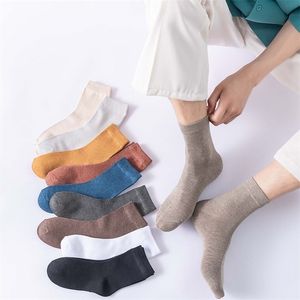 Herrensocken Herren Bambusfaser Black Socken farbenfrohe atmungsbezogene Geschäft Casual White Socken für Männer 5 Paar 220923