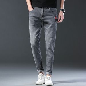 Men's Jeans Fashion Trend Gray Skinny Autumn Business Slim Straight Denim Trousers Male Classic Brand Clothes 220923