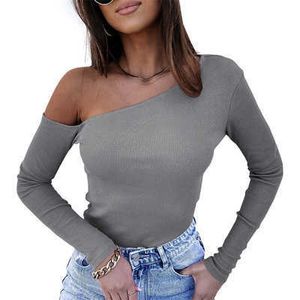 Women's T-Shirt Casual Black White Fashion Crop Top T Shirt Ladies Fashion Pullover Korean Tee Shirt Solid Basic Long Sleeve Womens Tshirt T220926