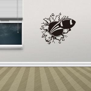 Adesivos de parede Diy 3D Cartoon Football Rugby Crianças Sala de crianças Vivendo escadas decorativas Decalques de arte de arte mural