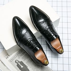 Bullock Herren-Kleiderschuhe, luxuriös, geprägt, italienisches Oxford, modisch, Flügelspitze, Schnürung, Hochzeit, Büro, Kleid, Alltag, lässig, Übergröße 38–48