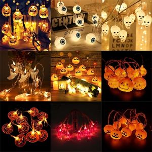 Andra festliga festförsörjningar 150 cm 10LED Halloween LED -stränglampor Portable Pumpkin Ghost Skeletons for Home Bar Decor L220922