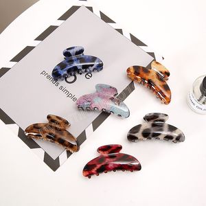 Fashion Simple Acrylic large Geometric Leopard print Barrettes Forcine per donne Ragazza Morsetto Accessori per capelli Copricapo