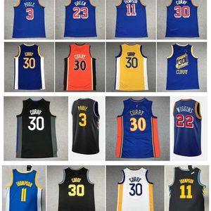 Gla Stephen Curry Basketball Jersey 30 Klay Thompson James Wiseman 75th anniversary Jerseys Andrew 22 Wiggins 3 Poole Draymond 23 Green Blue