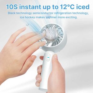 Electric Fans Portable Neck Fan Coolers Cooling Artifact Mini Personal Portable Air Conditioning Usb Quiet Small Ice Cool Camping Hand Fan Out T220924