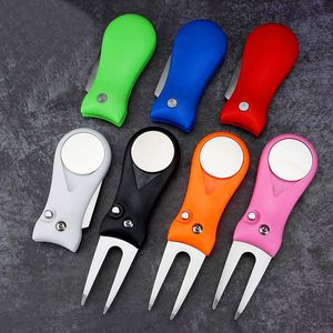 New Mini Golf Divot Repair Tool with Pop-up Button & Magnetic Ball Marker Pitch Mark Lightweight Portable Bestest Choice for Professional Golfers H9242