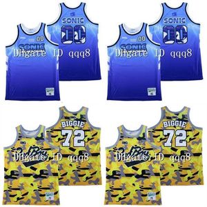 Gla Sonic #00 Jersey #72 Biggie Smalls Bad Boy Movie Basketball Jersey