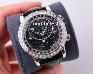 6102 6104 Diamond Sky Moon Mens Mens Watch Swiss 324S الحركة التلقائية الحركة السوداء / الأزرق الياقوت الكريستال المصنوع من الفولاذ المقاوم للصدأ الكلاسيكية الفاخرة الفاخرة 4 ألوان