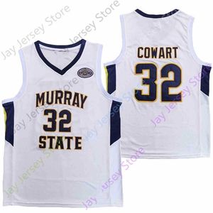 Mitch 2020 New NCAA Murray State Jerseys 32 Cowart College Basketball Jersey White Size Youth Adult All Stitched