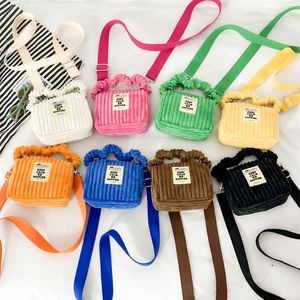 Backpacks Kids Crossbody Mini Shoulder Bag Children Corduroy Messenger Handbags Girls Handmade Purse Coin 220924