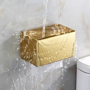 Toalettpappershållare Guld rostfritt stål badrumstillbehör rullar mobiltelefon rack handduk vävnadslåda 220924