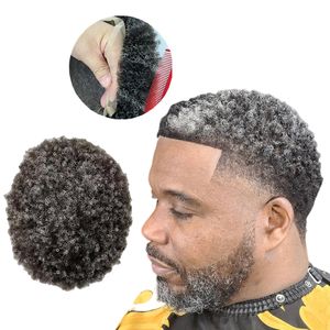 Virgin Remy Remy Human Hair Penas Dreadlocks Toupee de renda cheia afro perucas masculinas para homens negros para homens r￡pidos