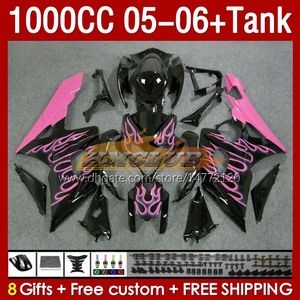 Injection Mold Fairings For SUZUKI GSXR 1000 CC 1000CC K5 05-06 Bodywork 157No.150 GSXR-1000 GSX R1000 GSXR1000 05 06 GSX-R1000 2005 2006 OEM Fairing & Tank pink glossy