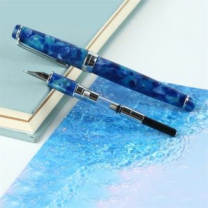 분수 펜 만년펜 잉크 풀 메탈 클립 펜 Majohn Moon Resin Fountain Pen Fine Nib School Office Supplies 220923