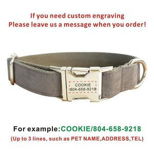 Hundehalsbänder und Leinen, personalisierbar, individuelle Gravur für Haustiere, ID-Namensschild, Zubehör, Multi-Samt-Welpenleinen-Set 220923312Z