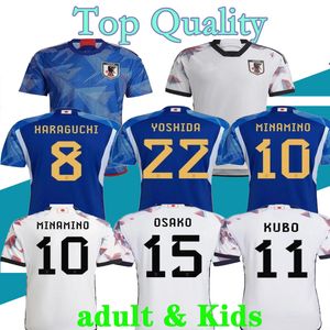 22 Japan Soccer Jerseys Atom Japanse voetbal shirts Blue White Honda Men Set Kids Kit Player Fans Women Cartoon Captain Design Jersey