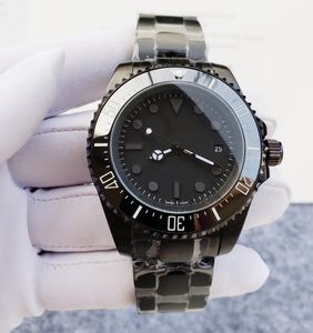 Herrenuhr, 43 mm, komplett schwarz, Edelstahl, superleuchtende mechanische Uhr, Paar-Geschenkuhren