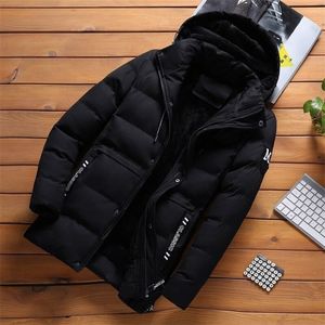 Mens Down Parkas vinterjackor för med huven förtjockar fleece fodrad varm huva kappa modekläder outwear kläder 220923