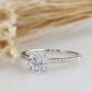 Pierścienie klastra cxsjeremy solid 14K 585 białe złoto 1ct 65 mm genialny pierścionek zaręczynowy dla kobiet rocznicowy prezent ślubny 220922