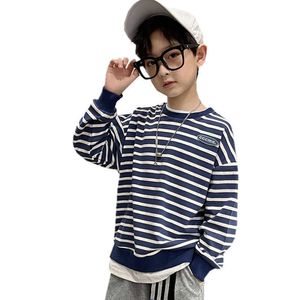Pullover Spring Autumn Children S Pullovers For Baby Boys Clothes Striped Print Sweatshirt 4 14 Years Teens Kids Cotton Sweatshirts Tops 220924