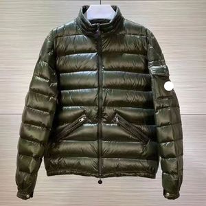 Maya designer masculino para baixo e parkas fino brilhante gola fina outono/inverno ins tendência casual negócios bordado emblema curto quente