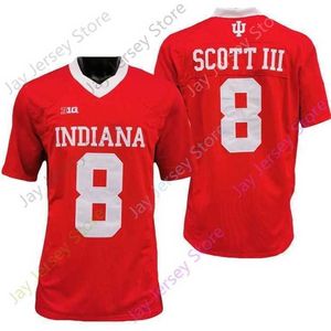 MITCH 2020 NEW NCAA INDIANA HOOSIERS JERSEYS 8 STEVIE SCOTT IIIカレッジフットボールジャージーサイズアダルトレッド