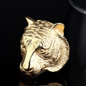 Aço 3D Stainless Tiger Head Men Animal Ring 7/8/10/11/11/12/13 ouro Jóias de joalheria de dedo preto prateado machos Oxidação à prova d'água Oxidação Resistente a ornamentos quentes!