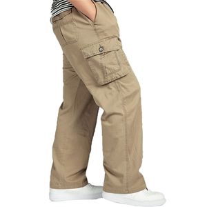 Herrenhose Herrenhose Große Größe Big 4XL 5XL 6XL Plus Casual Männer Elastische Taille Multi Pocket Lange Baggy Straight Cargo Jogger Hose Männlich 220922