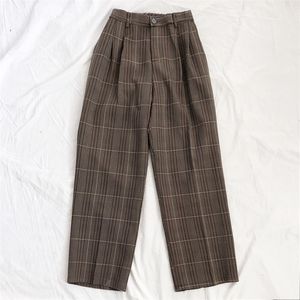 Kvinnor Pants Capris Mooirurue Spring Women Plaid Hög midja Droppande Feel Wide Ben Long Suit 220922