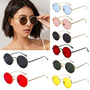 Óculos de sol Moda Eyewear Metal Metal Protection UV Steampunk Vintage Circle Glasses Round