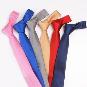 Bow Ties Men's 1200 Pins Stitches 6cm fast färg Multi-thread Tie för man Business smal smal slips formell klänning män gåva