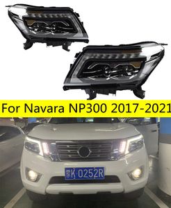 2 PCS Auto Car Head Light Parts For Navara NP300 20 17-2021 Modified LED Lamps Headlights Daytime Running Lights