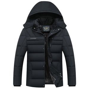 Herr ner parkas mode fleece huva vinterrock män tjock varm människa jacka vindtät gåva till far make parka 220924