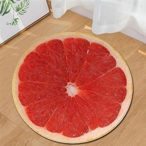 Carpets Round Carpet Fruit Print Watermelon Floor Mat For Kids Room Decor Soft Anti-slip Rugs Computer Chair Vloerkleed #15