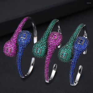 Bangle Godki Personaliza Luxo Simples Início Inicial Bulbalhas de Manguar/pulseiras para mulheres Casamento Full Zircon Dubai Jóias de noivas 2022