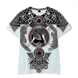 Herr t-skjortor hiphop sommarskjorta symboler tryck TV-show Viking Men/Women 3D T-shirt Streetwear Kid's Short Sleeve Clothing