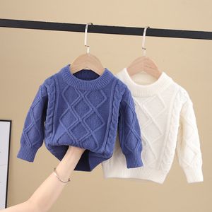 Baby Pullover clothes autumn and winter warm children's sweater 0-5Y knitted boys girls solid color sweaters knit sweater 20220926 E3