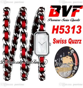 BVF Premiere H5313 Szwajcarska eta kwarc ladeise zegarek rosc pop Pop Red Steel Case MOP Piętkowy Lahter Pasp Super Edition Watch Pureteme C3