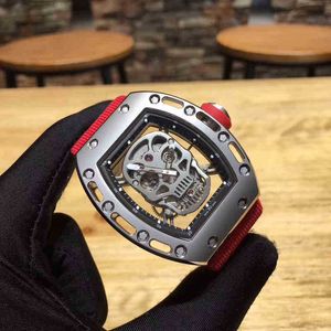 Superclone observa o designer de relógio de pulso 2022 Skull Richa Milles RM052 Relógio mecânico automático masculino escavado fita luminosa personalizada