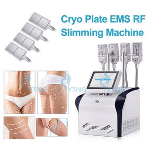 Cryo EMS Sistema RF Crioterapia Macchina dimagrante per il corpo 4 Piastre di congelamento Forma congelata Perdita di peso grassa Attrezzatura per la rimozione della cellulite