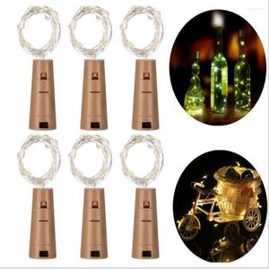 Dizeler 10pcs 1m 2m LED String Lambalar Şarap Şişesi Tıpa Açık Beyaz Sıcak Mavi Yeşil Kırmızı Cork Parti Düğün Dekorasyonu için